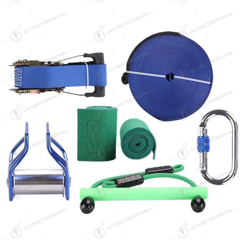 Kids Outdoor Monkey Bar Set - Perlengkapan Latihan Slackline Anak, Set Pulley