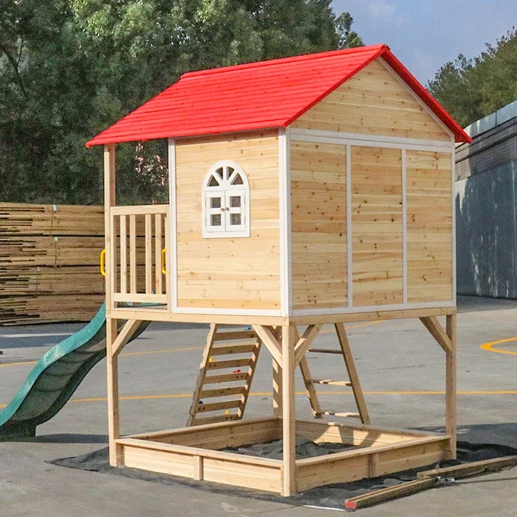 Kids Outdoor Cubby House - l Taman Bermain Kayu Luar Ruangan