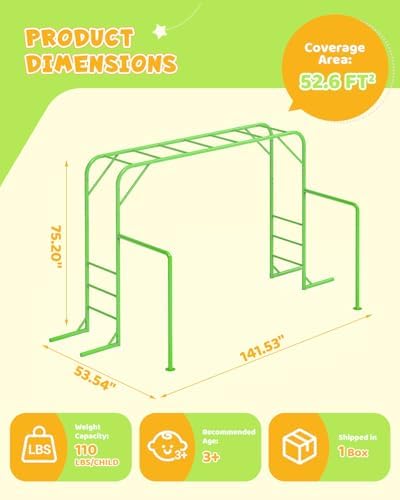 Set Permainan Monyet Bar Luar  - Kids Outdoor Monkey Bar Set ulasan dan harga