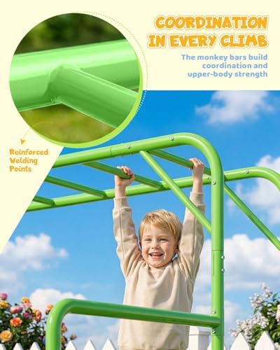 Set Permainan Monyet Bar Luar  - Kids Outdoor Monkey Bar Set ulasan dan harga