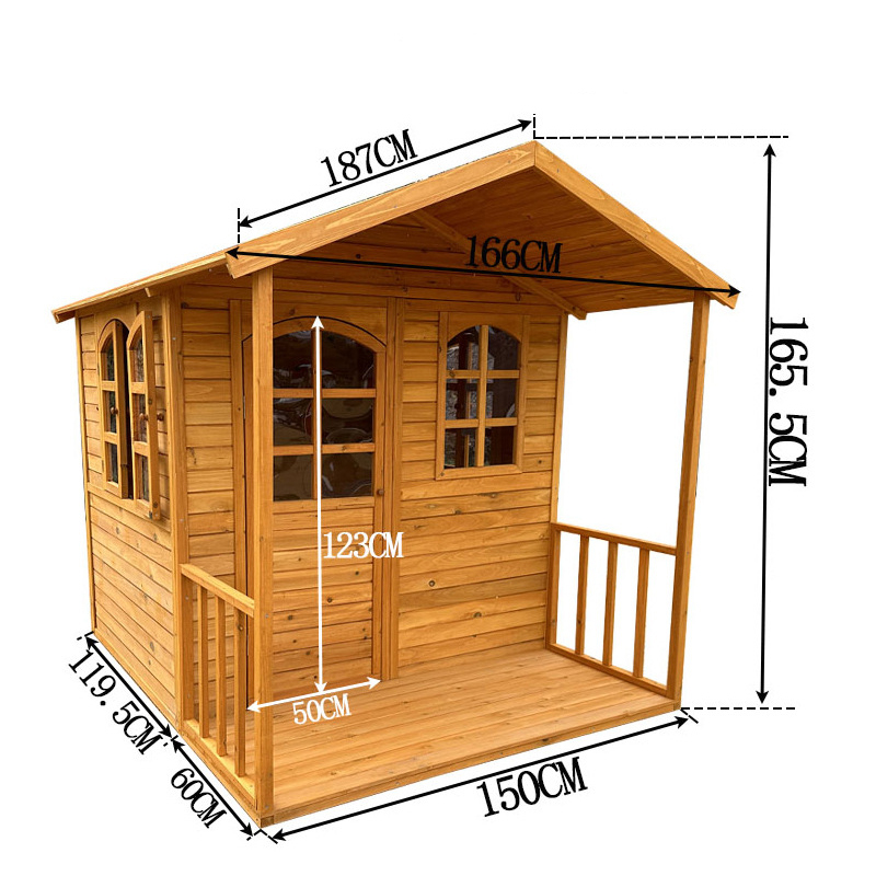 Rumah Bermain Kayu Solid Ramah - Kids Outdoor Cubby House ulasan dan harga