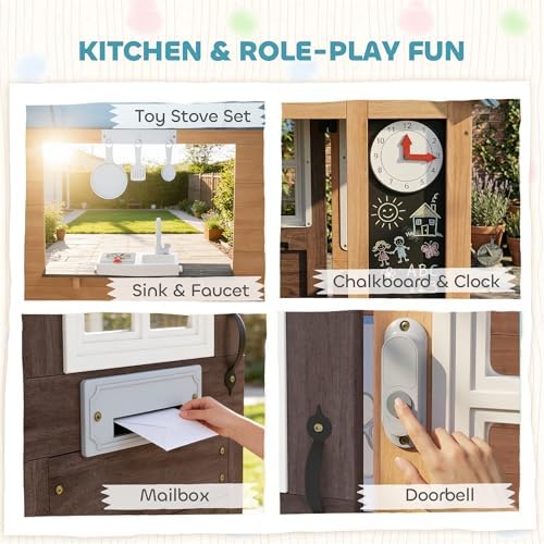 Rumah Bermain Anak dari Kayu d - Kids Outdoor Fence ulasan dan harga
