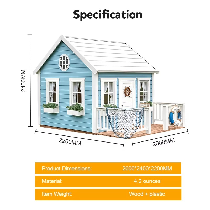 Rumah Mainan Anak Kayu untuk T - Kids Outdoor Cubby House ulasan dan harga